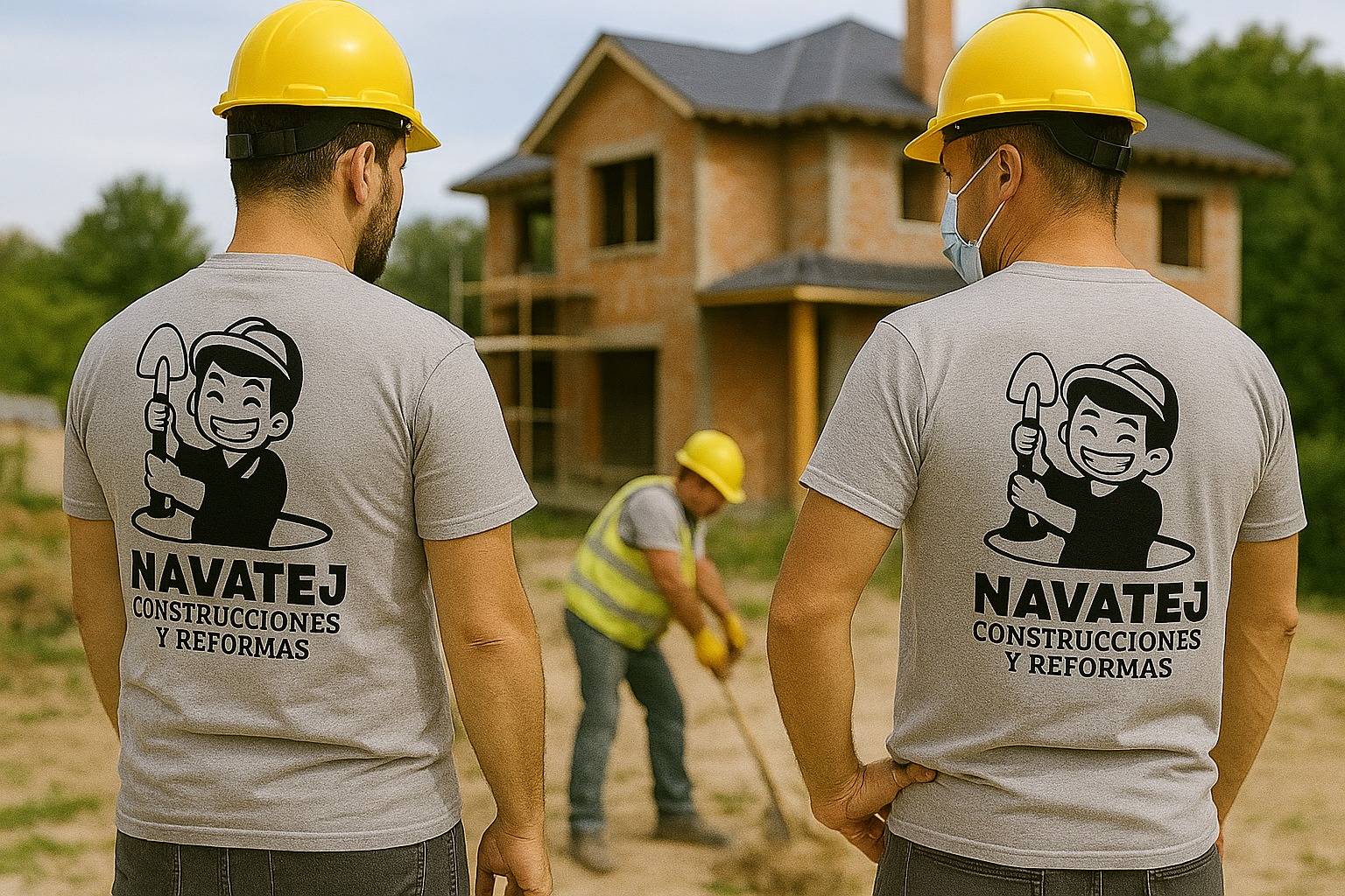 Equipo de Navatej trabajando en obra